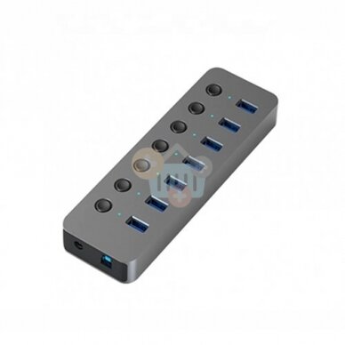 Adapteris USB A 3.0 - 7 x USB 3.0 su jungikliais