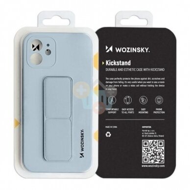 Samsung Galaxy A12 silikoninis dėklas Wozinsky Kickstand Case (mėta) +++ TOP Funkcionalumas 11