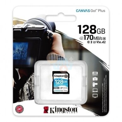 Atminties kortelė Kingston Canvas Go! Plus 128 GB SD 1