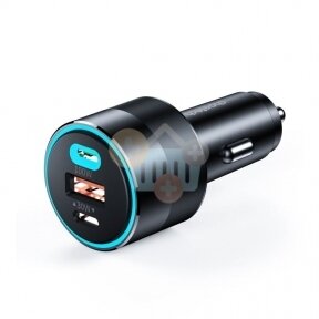 Automobilinis įkroviklis Choetech 2x USB-C USB-A 130W  QC3.0, PD3.0, PPS TC0011