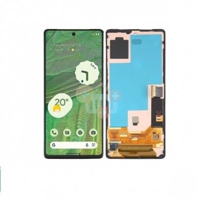 Ekranas Google Pixel 7 juodas su rėmeliu (service pack )