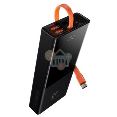 Išorinė baterija kompiuteriui BASEUS 20000mAh, PD, 2xUSB + USB-C, USB-C kabelis, 65W 1