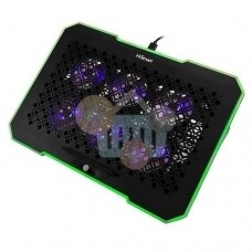 Nešiojamojo kompiuterio aušinimo stovas HISMART, su 6 RGB ventiliatoriais, 5 padėčių