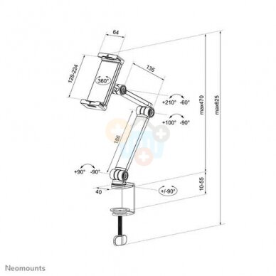 Planšetės laikiklis NEOMOUNTS DS15 4.7-12,9" baltas 6