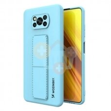 Xiaomi Poco X3 NFC / Poco X3 Pro silikoninis dėklas Wozinsky Kickstand Case (šviesiai mėlynas) +++ TOP Funkcionalumas