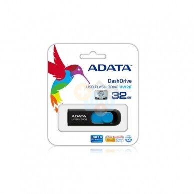 USB raktas ADATA 32 GB, USB 3.2 UV128 Juodas / Mėlynas 1